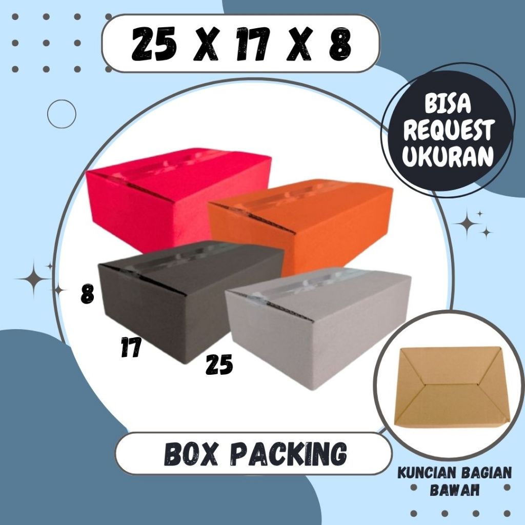 

Box 25x17x8 A0 / Kardus 25x17x8 A0 Packing Karton / Dus 25x17x8 A0 Kotak Botol Kemasan Kardus Balap