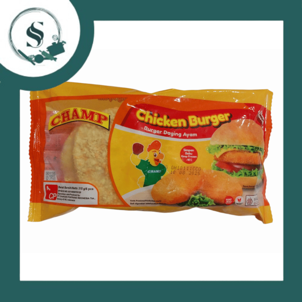 

(SM) CHAMP CHICKEN BURGER ISI 6PCS | Frozen Food Champ Chicken Burger isi 6pcs