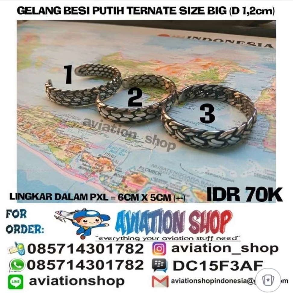 GELANG BESI PUTIH TERNATE SIZE BIG