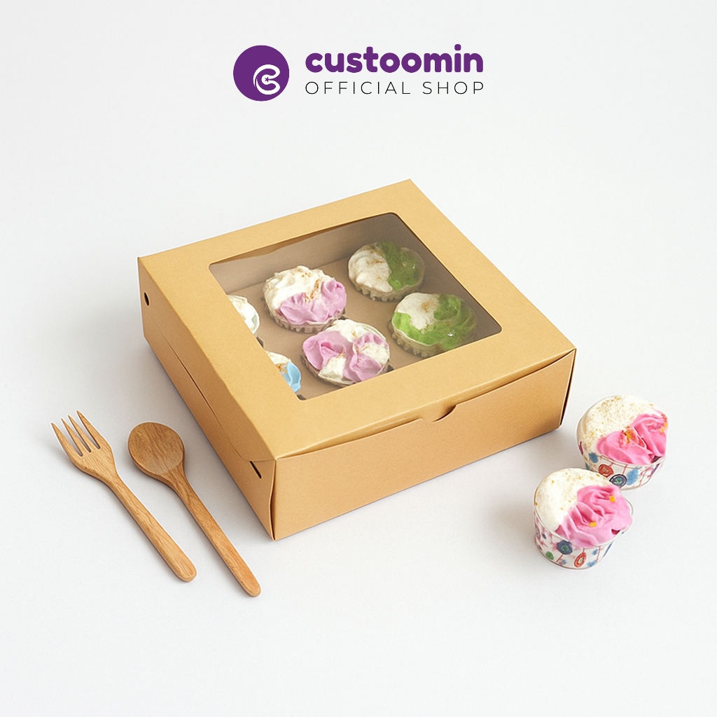 

2525 Kardus Cupcake Isi 9 Pcs (Uk. 25x25x9 cm) - Box Cupcake Isi 9 - Kotak Muffin | Custoom.in