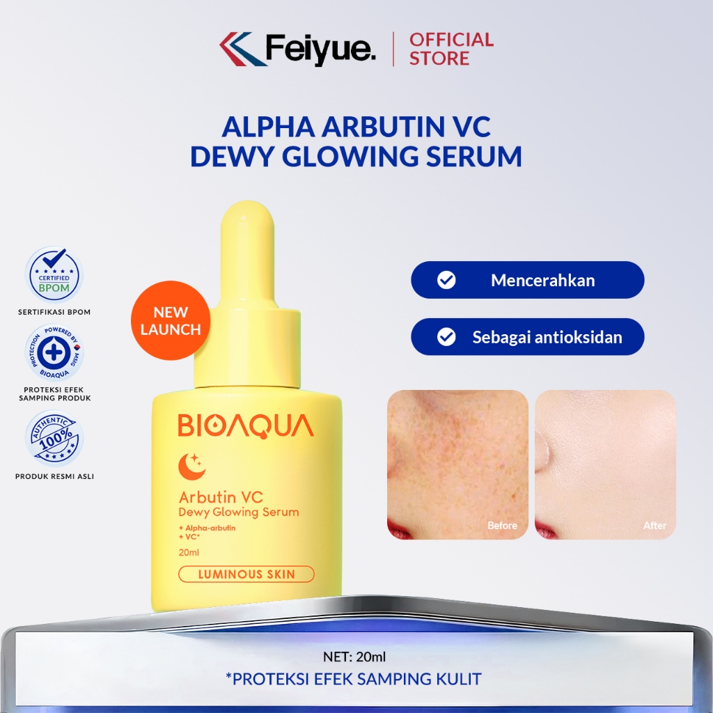 BPOM Feiyue ALPHA ARBUTIN DEWY GLOWING ​​Hydrate SERUM Menyamarkan flek hitam 20ml
