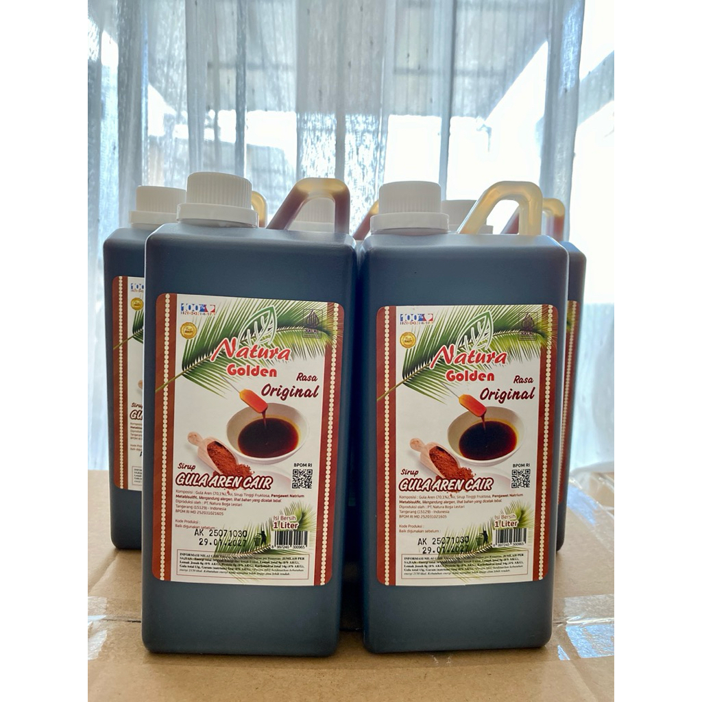 

Gula Aren Cair Natura golden 1 Liter Brown sugar