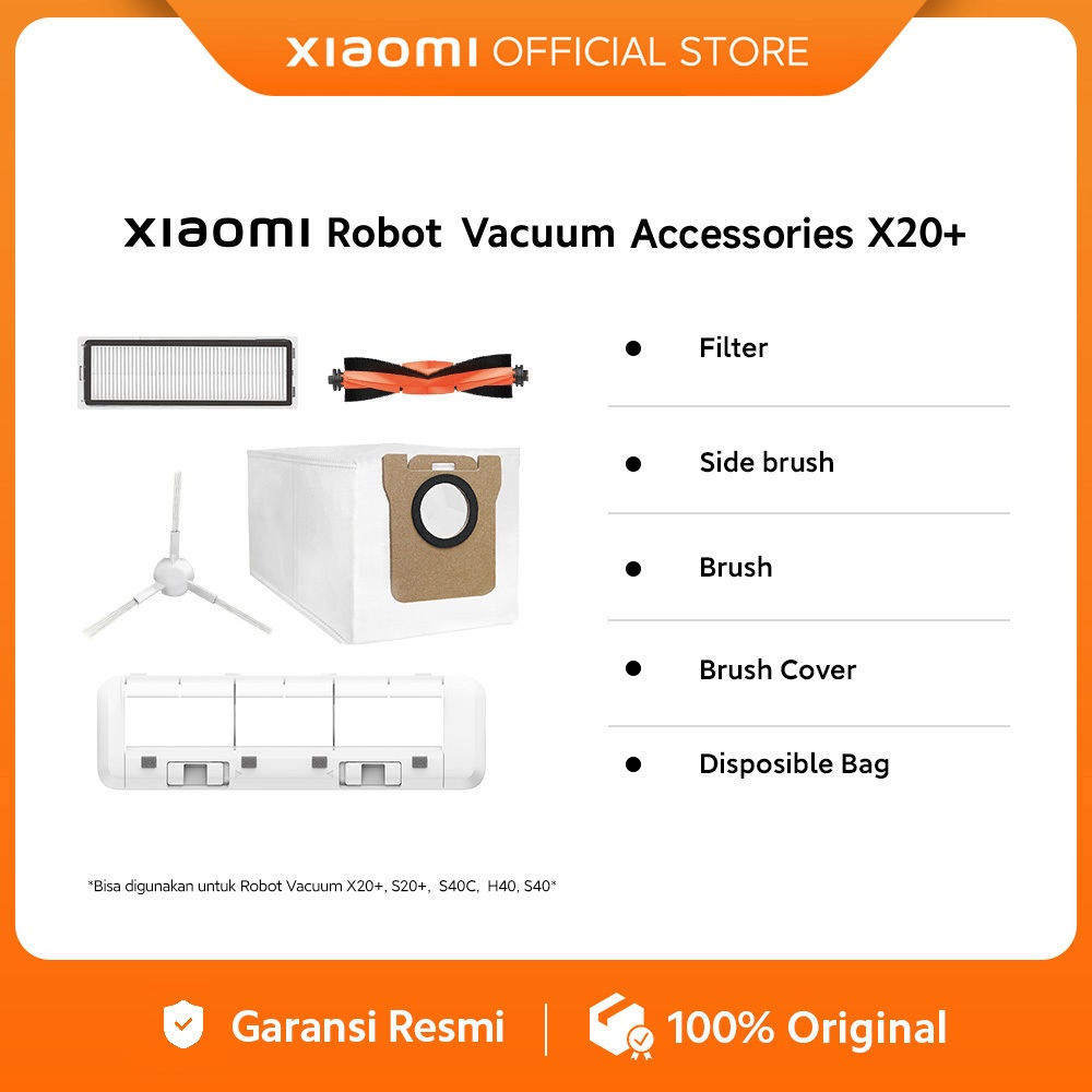 Xiaomi Robot Vacuum Accessories X20+ | S20+ | S40C | H40 | S40 | Filter | Brush | Side Brush | Dispo