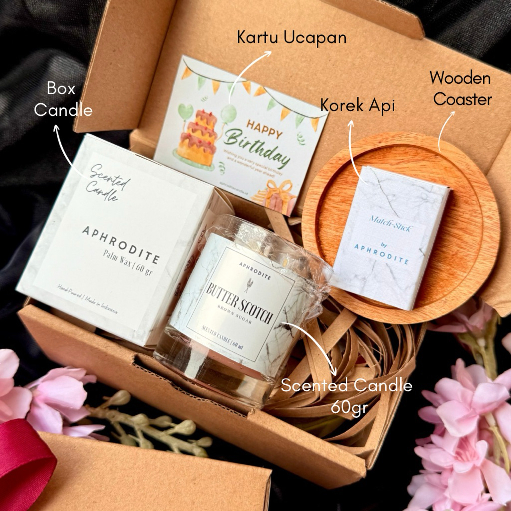 

Hampers Ulang Tahun Lilin Aromaterapi - Souvenir Birthday Reed Diffuser - Kado Teman Murah Unik - Hadiah Pacar Kantor Korporat - Gift Happy Birthday Scented Candle Custom