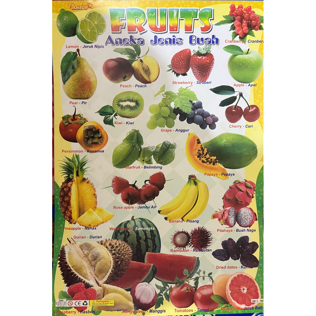 Poster Edukasi Anak Gambar Buah