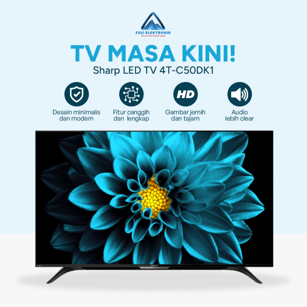 Sharp TV Android 50 Inch 4T-C50DK1 4K HDR Dolby Chromecast Azan Reminder Bluetooth Google Voice