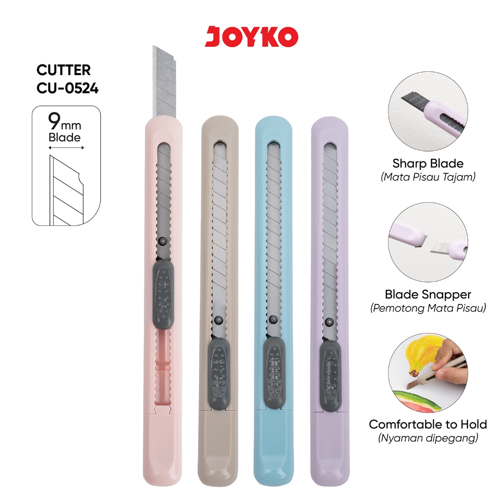 

Joyko Cutter PASTEL / Pemotong Kertas Silet Prakarya Sekolah Pisau Kecil Kater Warna Pastel CU-0524
