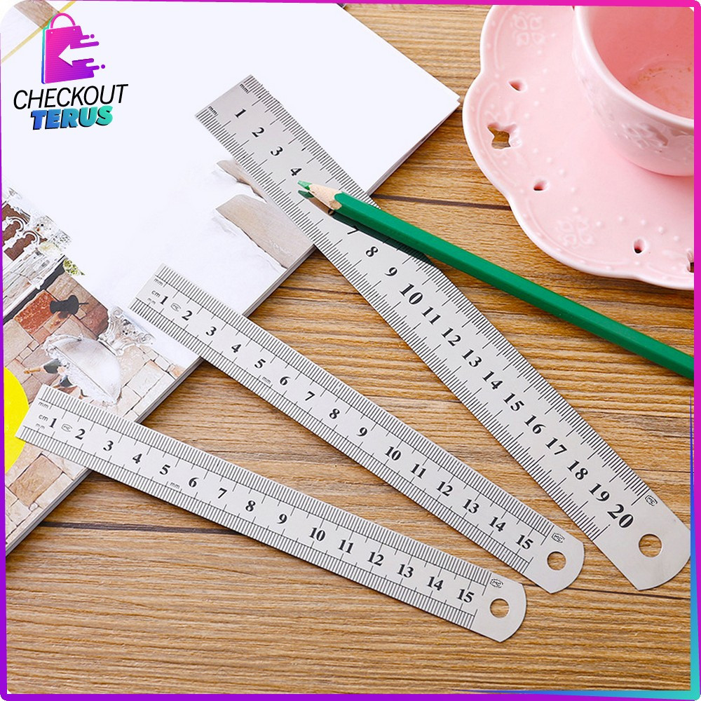 

EC CT A107 Penggaris Besi 50CM Bahan Stainless Serbaguna Perlengkapan Sekolah Ruler Mistar Besi Alat Ukur Multifungsi