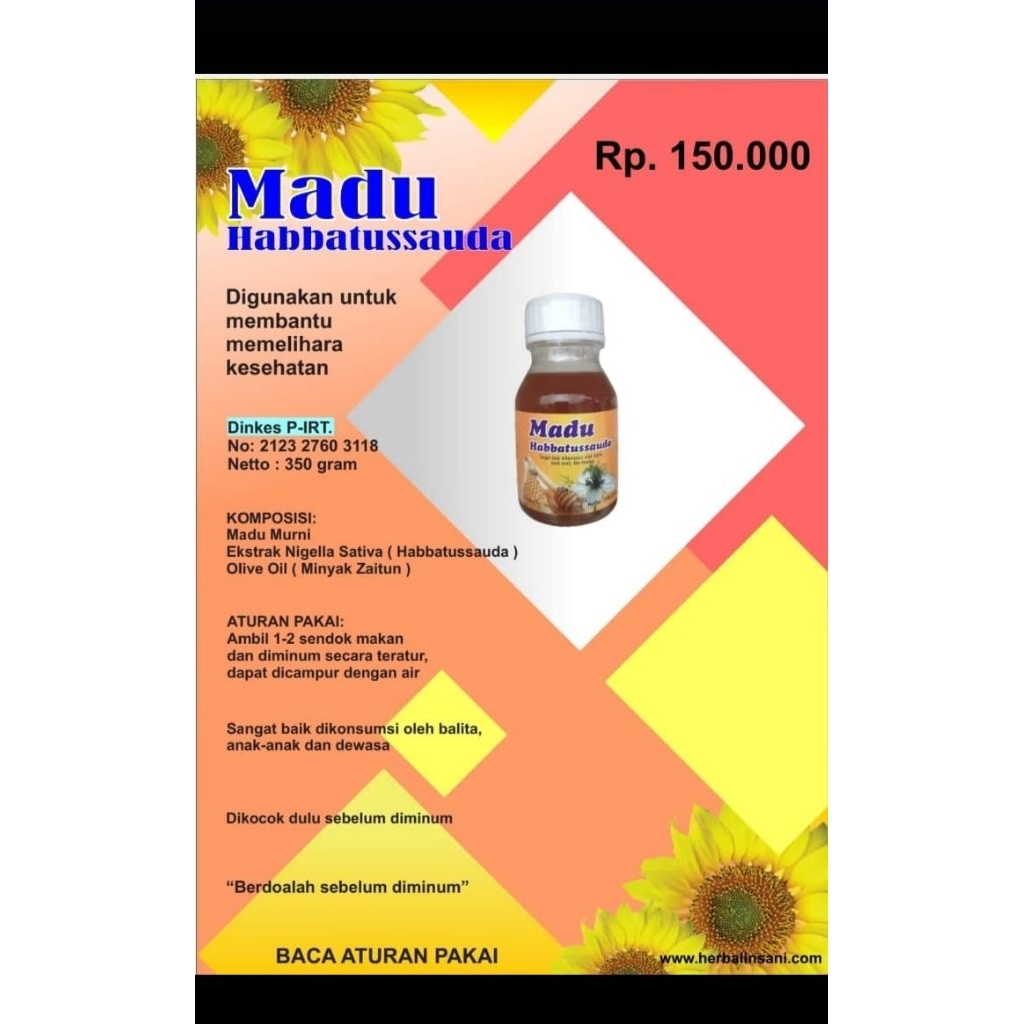 

MADU HABATUSSAUDA memelihara kesehatan