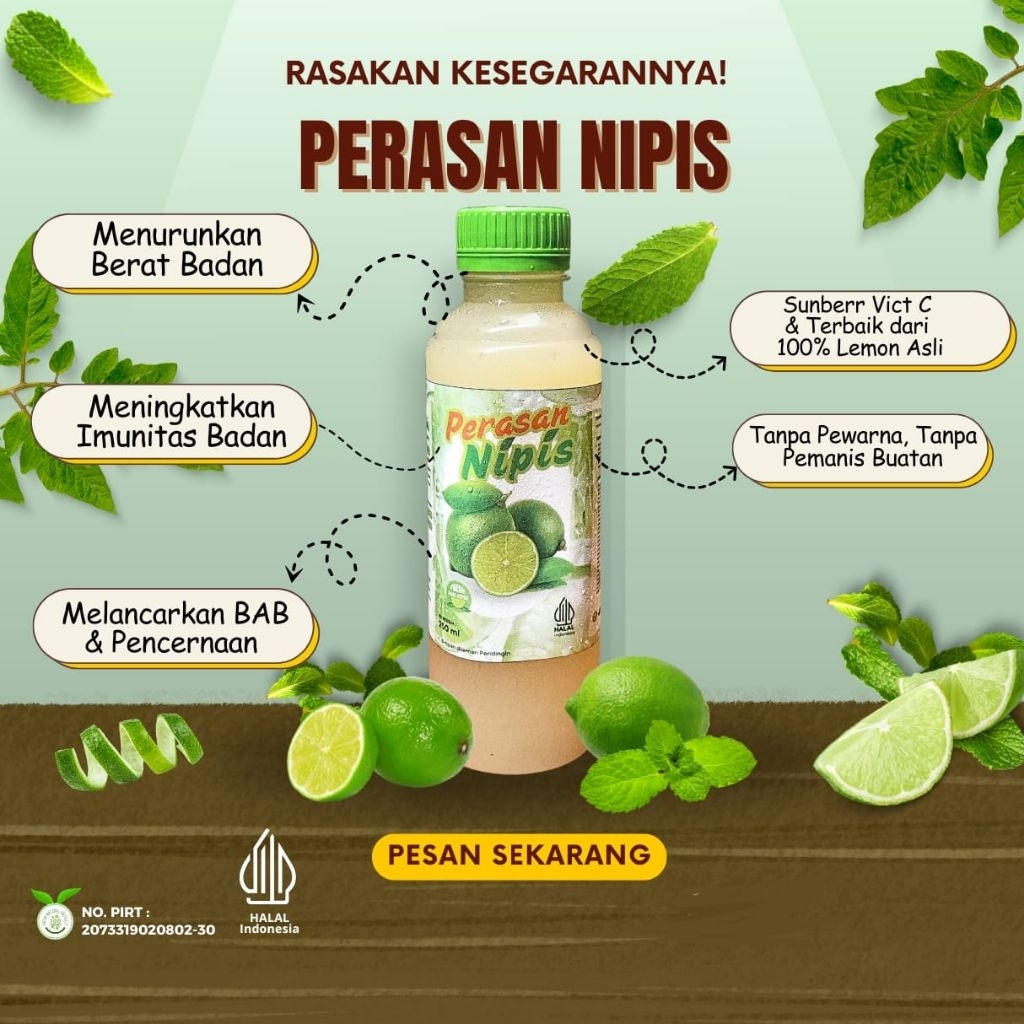 

SARI JERUK NIPIS MURNI TANPA PEWARNA DAN PEMANIS BUATAN