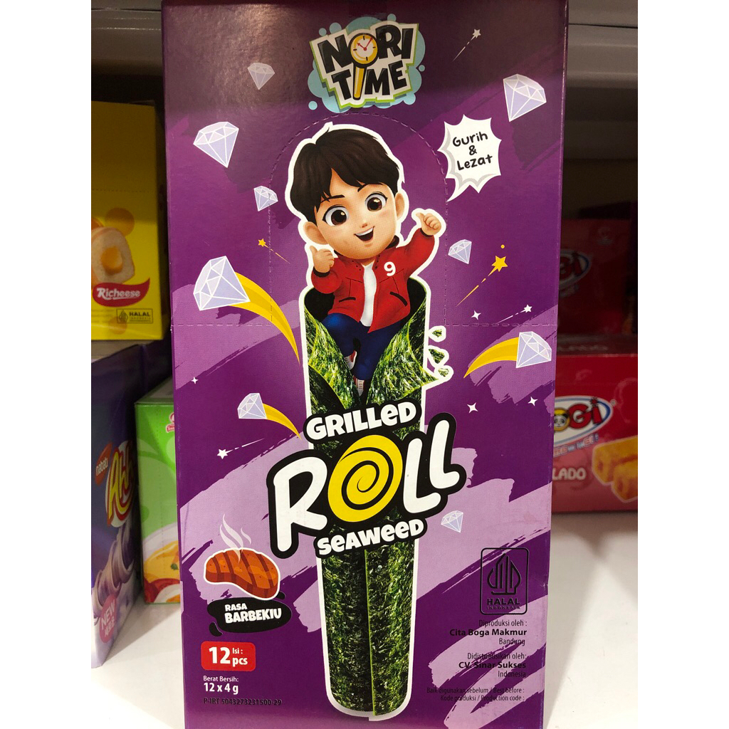 

Nori Time Roll Grilled Seaweed Rasa BBQ 12 x 4g isi 12pcs