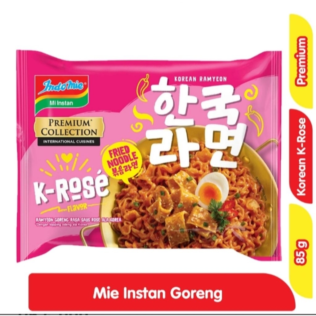 

Indomie Premium Collection Mie Instan Goreng Korean K-Rose 85 g