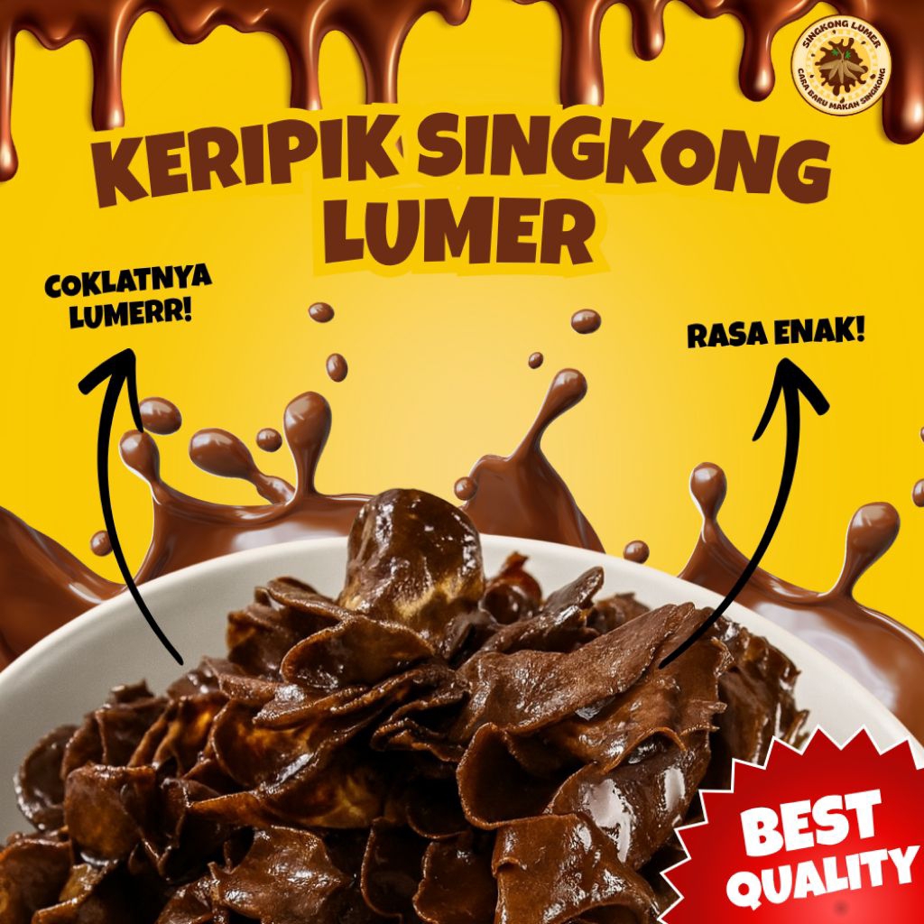

Singkong Lumer Full Coklat 500ml | Camilan Singkong Viral Topping Milo Oreo | Snack Kekinian Manis Lumer | Cassava Dessert Tinwall