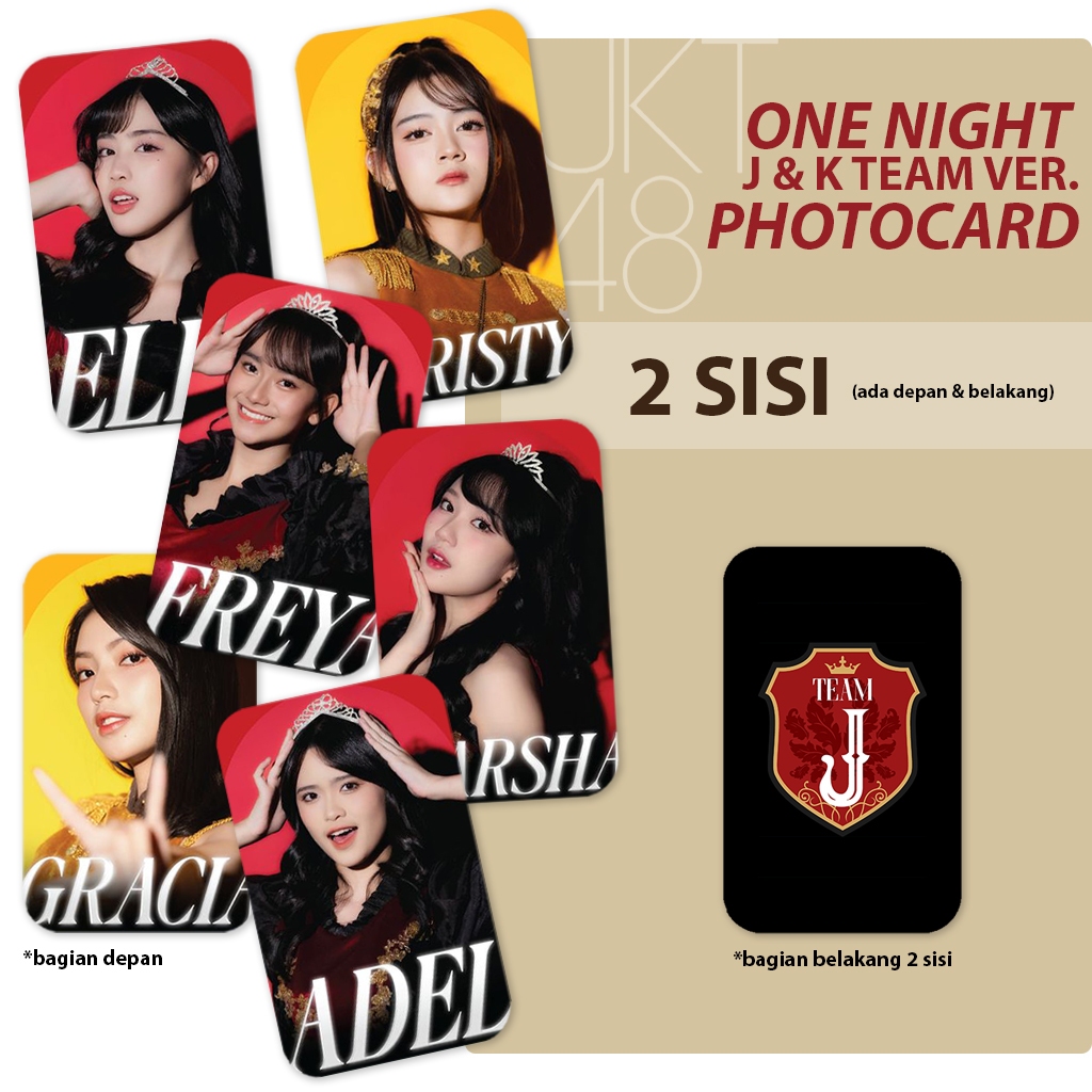 CETAK PHOTOCARD 2R 2 SISI DENGAN KUALITAS GAMBAR TERBAIK LAMINASI GLOSSY PCH JKT48 ONE NIGHT J&K TEA