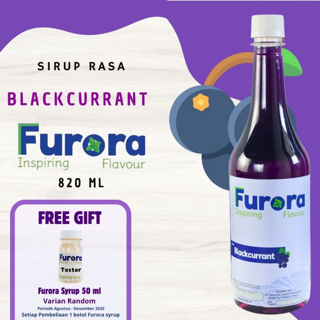 

Sirup Blackcurrant 820 ml - Furora Syrup l Sirup Cafe