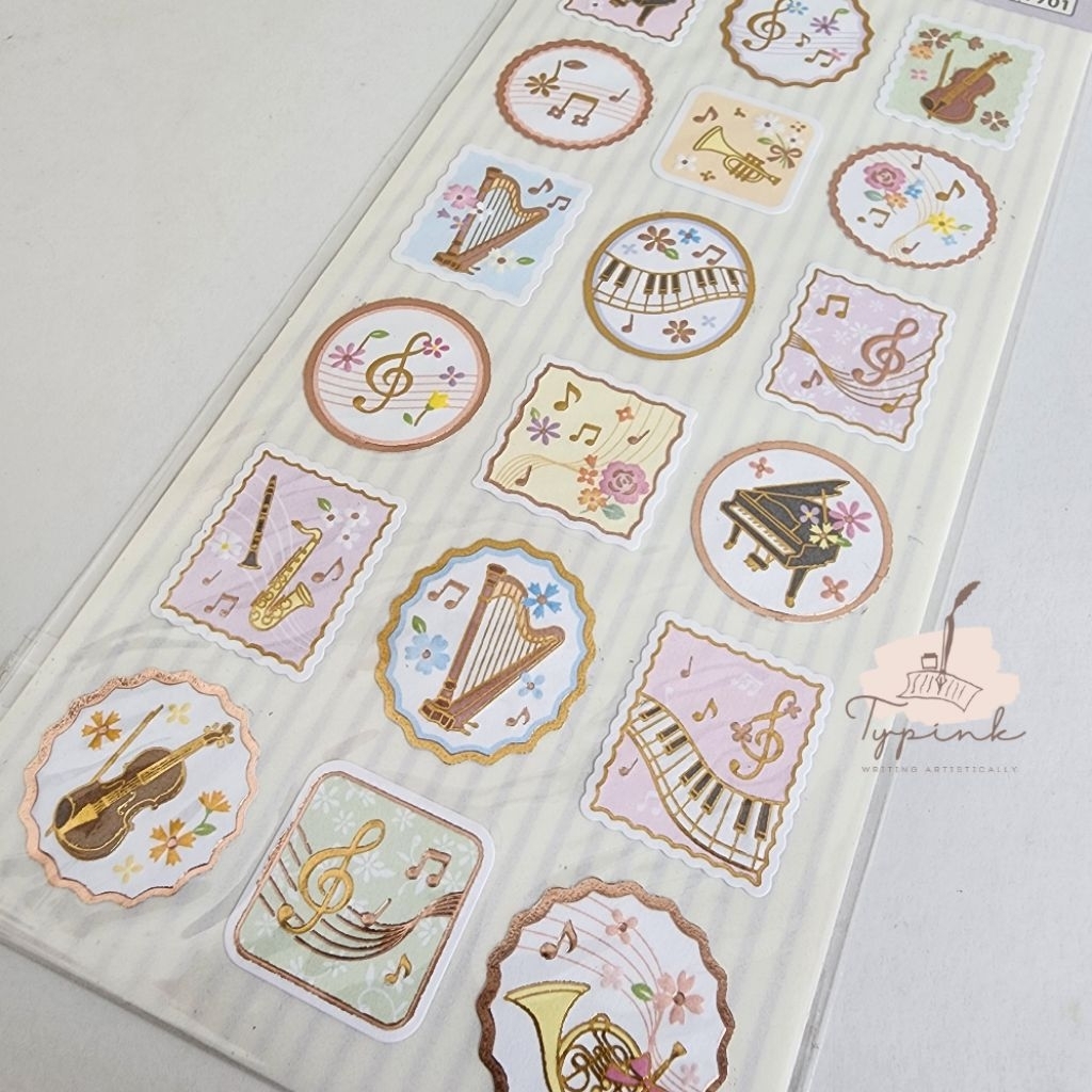 

NOBLE COLLECTION MUSIC EMBOSSED STICKER FROM JAPAN STIKER MUSIK JOURNALING PLANNER DIARY DECOR