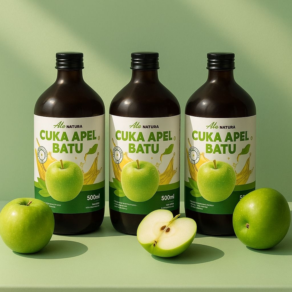 

Cuka Apel Batu Ala Natura Apple Cider Vinegar with Mother Paket 3 Botol Bantu Diet Halal dan BPOM