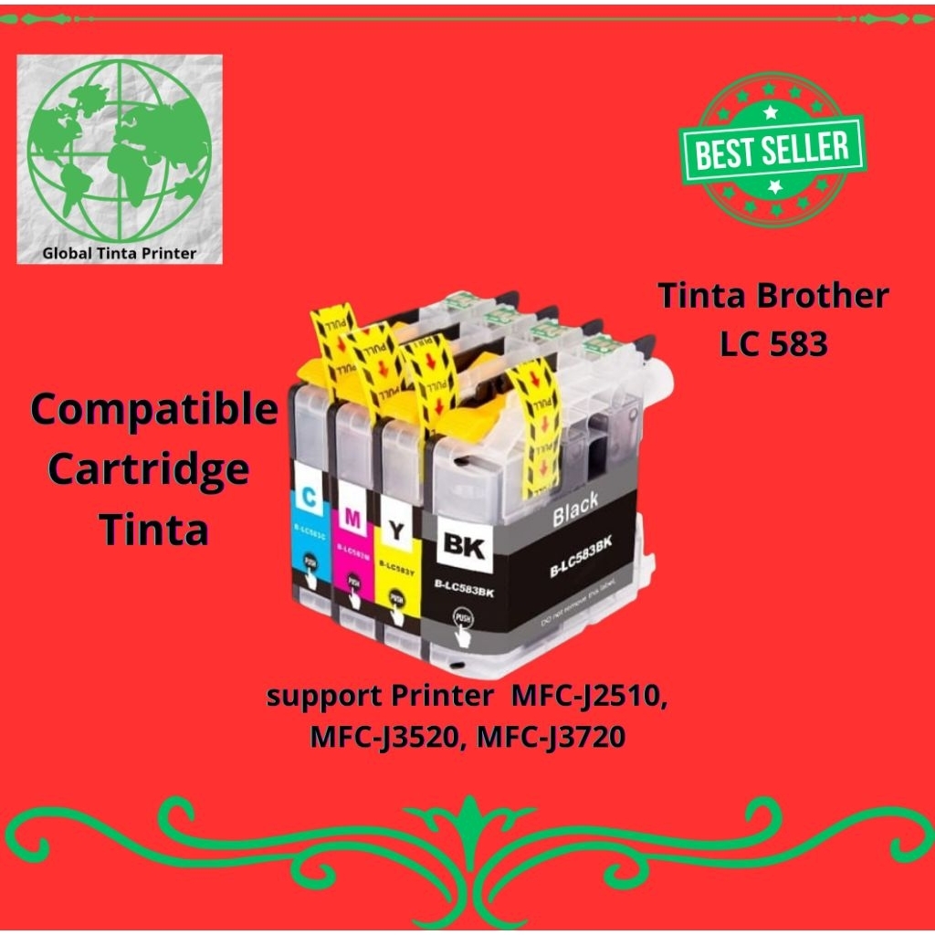 Compatible Tinta Cartridge Brother LC583 Printer Brother MFC-J2510, MFC-J3520, MFC-J3720