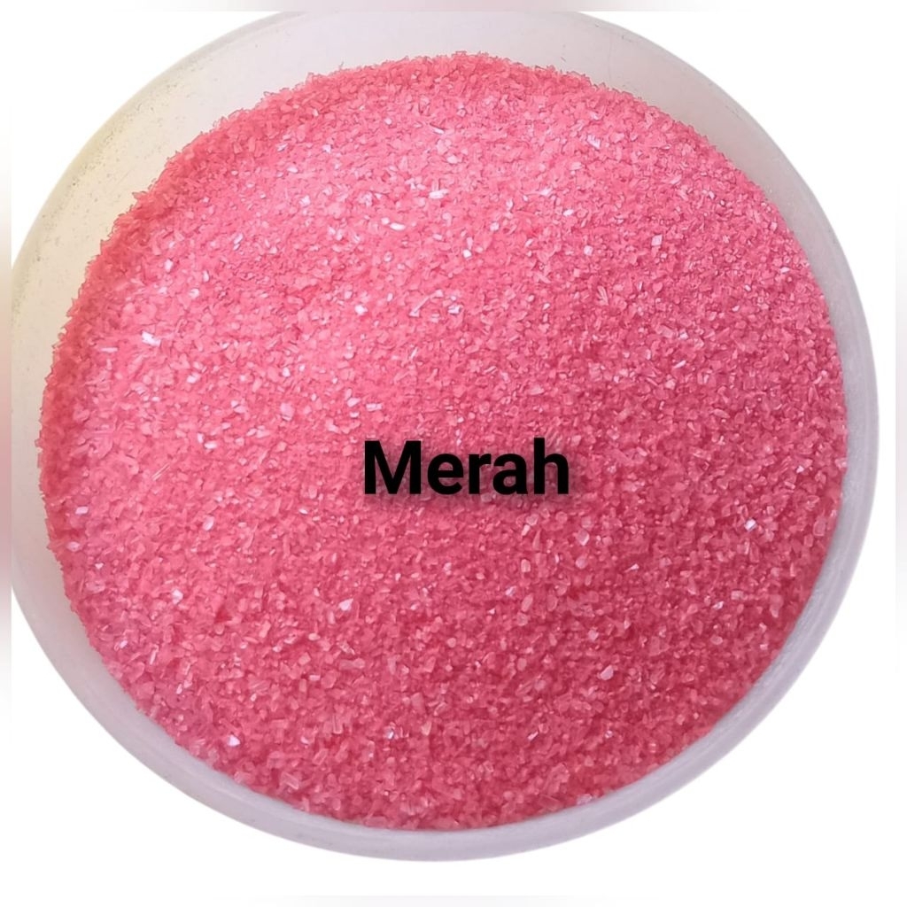 1kg pasir silika warna merah stabilo/Pasir silika warna/Pasir silika/Pasir hias/Pasir aquarium/Pasir