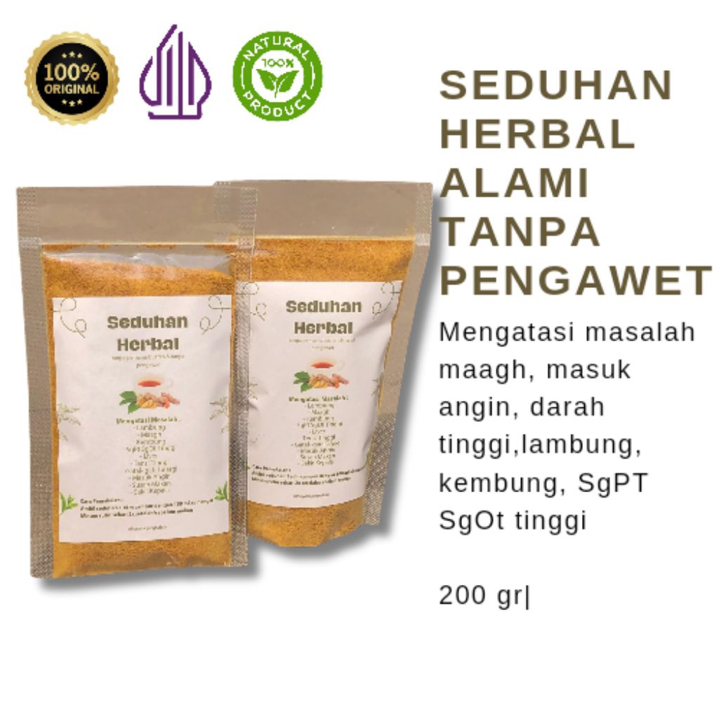 

Seduhan Herbal Alami 200 gr – Atasi Maag, Asam Lambung, Masuk Angin, SGPT SGOT & Tensi – Tanpa Pengawet