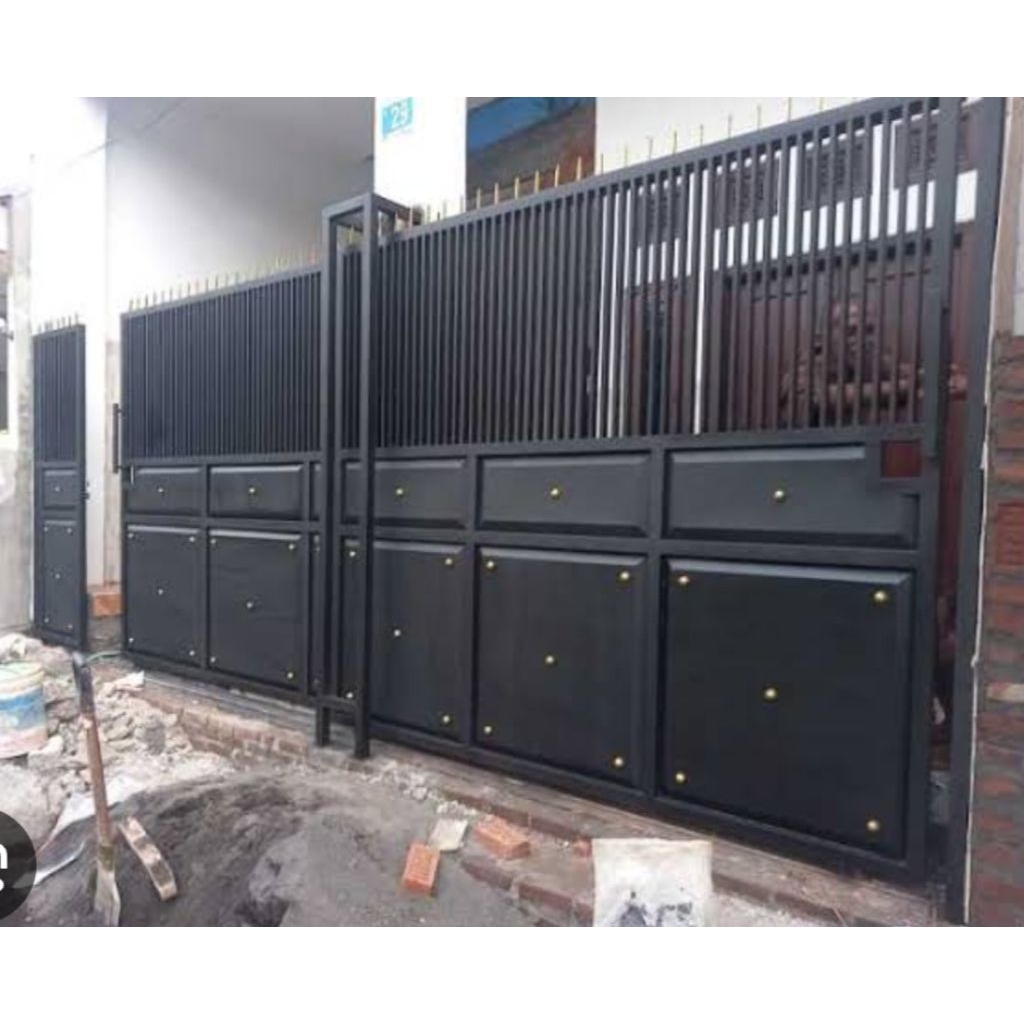PAGAR besi GERBANG rumah pintu besi