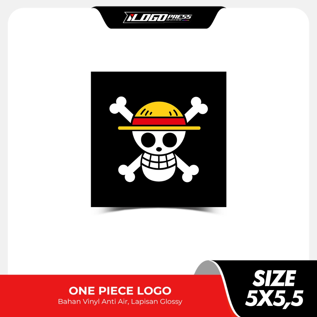

One Piece Logo - Sticker Flag Helm Laptop Hp Bahan Vinyl Premium Anti Air Glossy