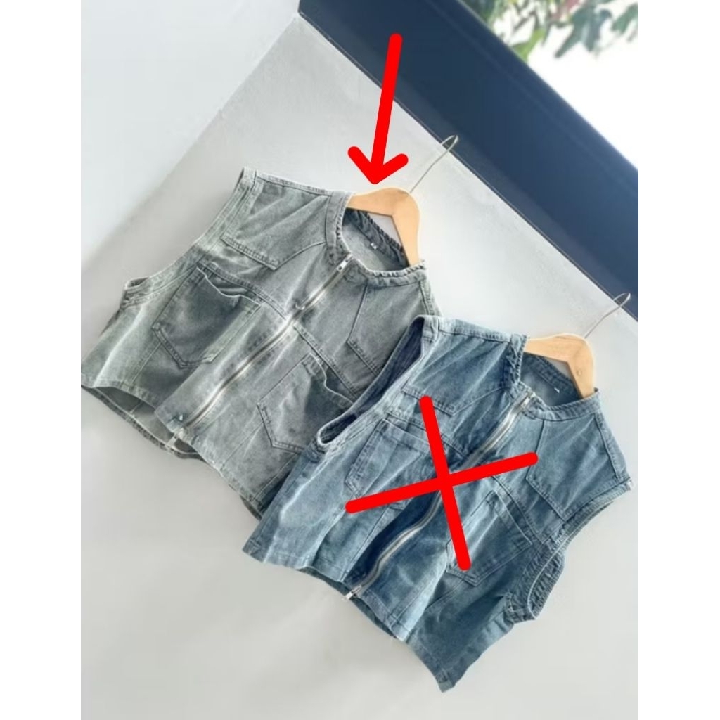 VEST JEANS WANITA IMPORT PREMIUM
