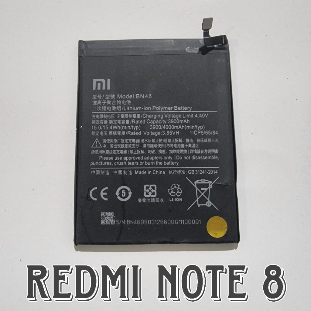 BATU BATRE BATERAI REDMI NOTE 8 BN46 KW COPOTAN NORMAL
