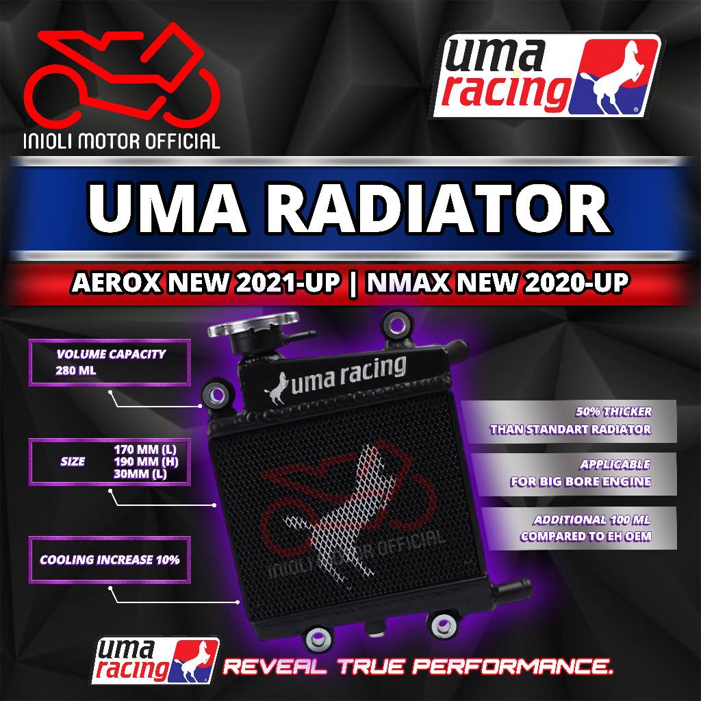 RADIATOR UMA RACING AEROX NEW NMAX NEW TABUNG RADIATOR BIG VOLUME RADIATOR NEW AEROX 155 CONNECTED N