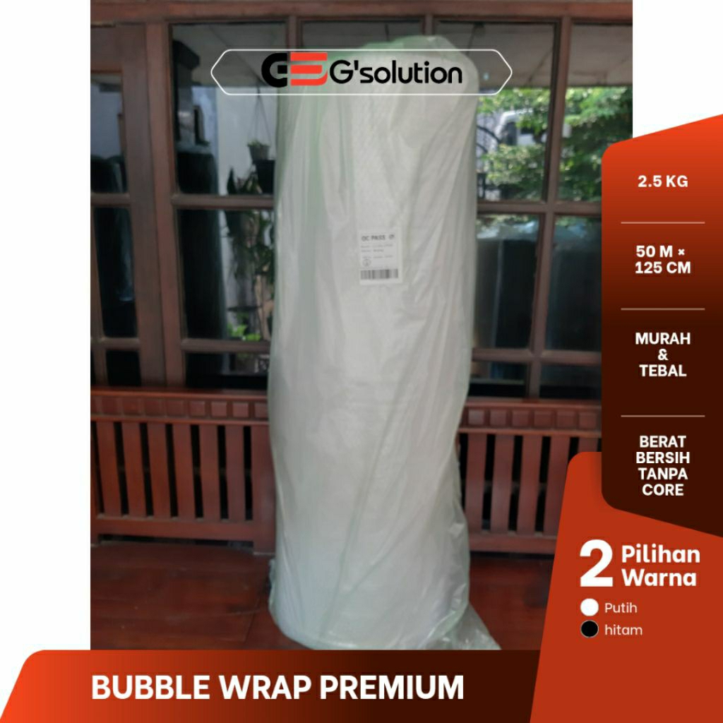 

Bubble Wrap 2,5 Kg 1 Roll – Putih Bening Transparan 125 cm x 50 m
