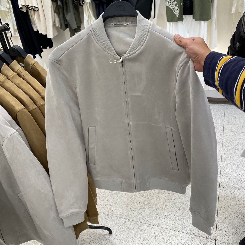 Jastipp. Jacket Bomber Zipper Suede Zara (Man)