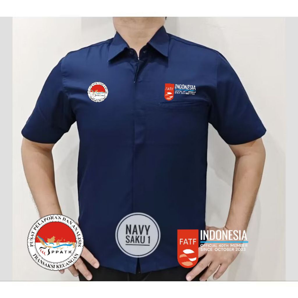 kemeja ppatk baju pdh ppatk biru muda pendek