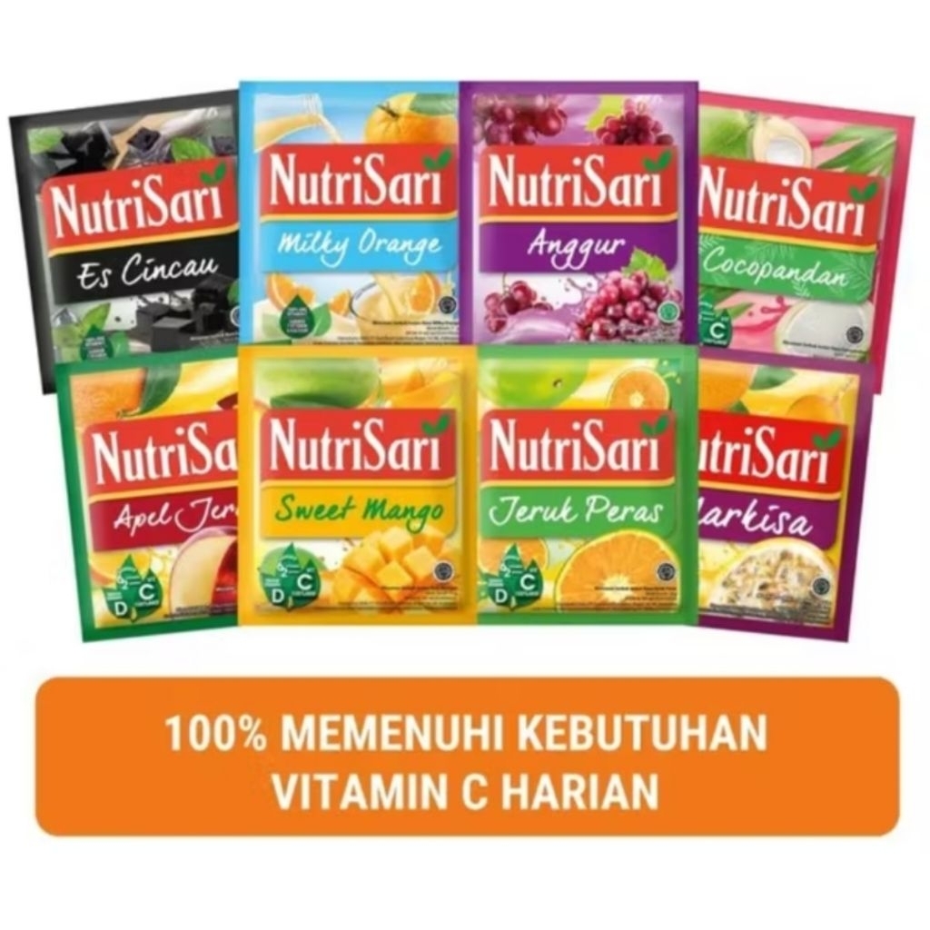 

Nutrisari Nutri Sari 1 Renceng isi 10 Pcs ( Eceran )
