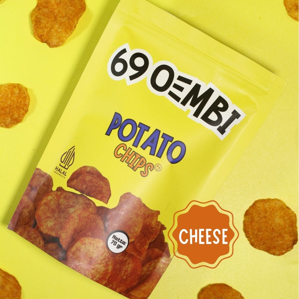 

69 Oembi Keripik Kentang Cemilan Tanpa Bahan Pengawet Rasa Keju 70 gram