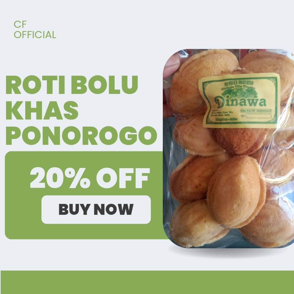 

ROTI BOLU TRADISIONAL KHAS PONOROGO- JAJANAN OLEH OLEH - CF OFFICIAL