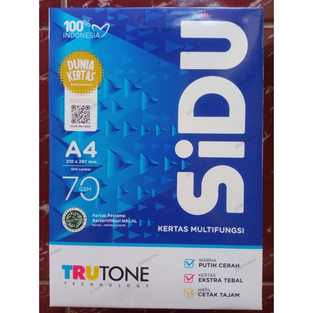 

SINAR DUNIA SIDU KERTAS FOTOCOPY PRINT A4 70 GSM PUTIH 500 LEMBAR