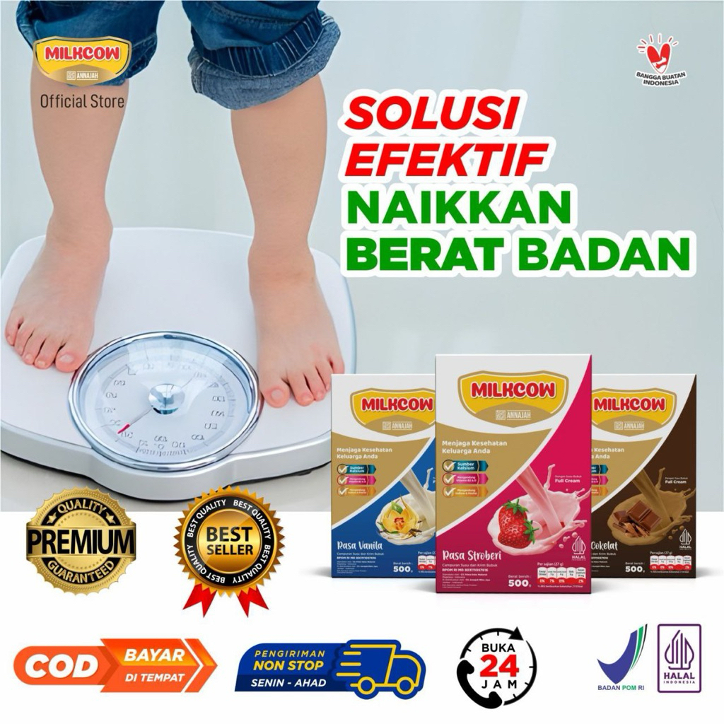 

Milkcow Susu Sapi Protein Penggemuk Badan Penambah Nafsu Makan Anak Remaja Original BPOM 500 Gram