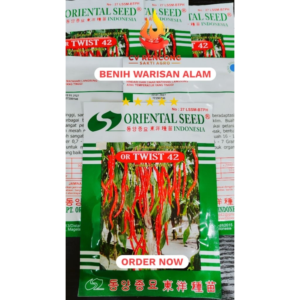 Benih Cabai Merah Keriting OR Twist 42 Isi 10 Gram
