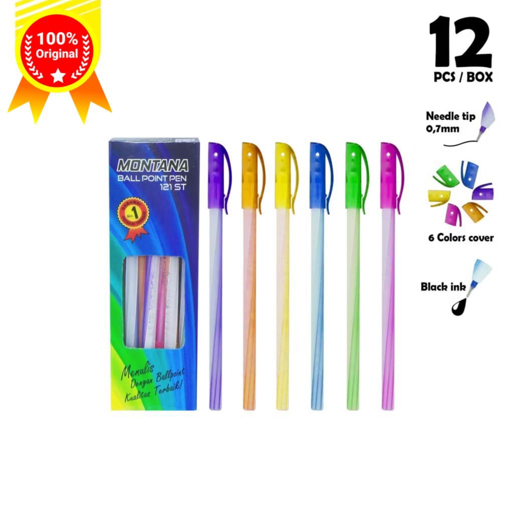 

Pulpen MONTANA 0.7mm Needle Tip Alat Tulis 12 pcs/box / Montana 121 ST