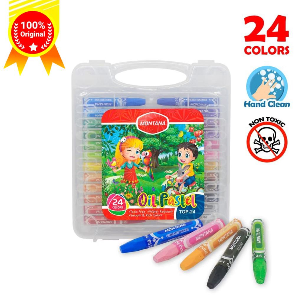 

Crayon MONTANA Oil Pastel Minyak 24 Warna Water Resistant Alat Mewarnai / Top-24b