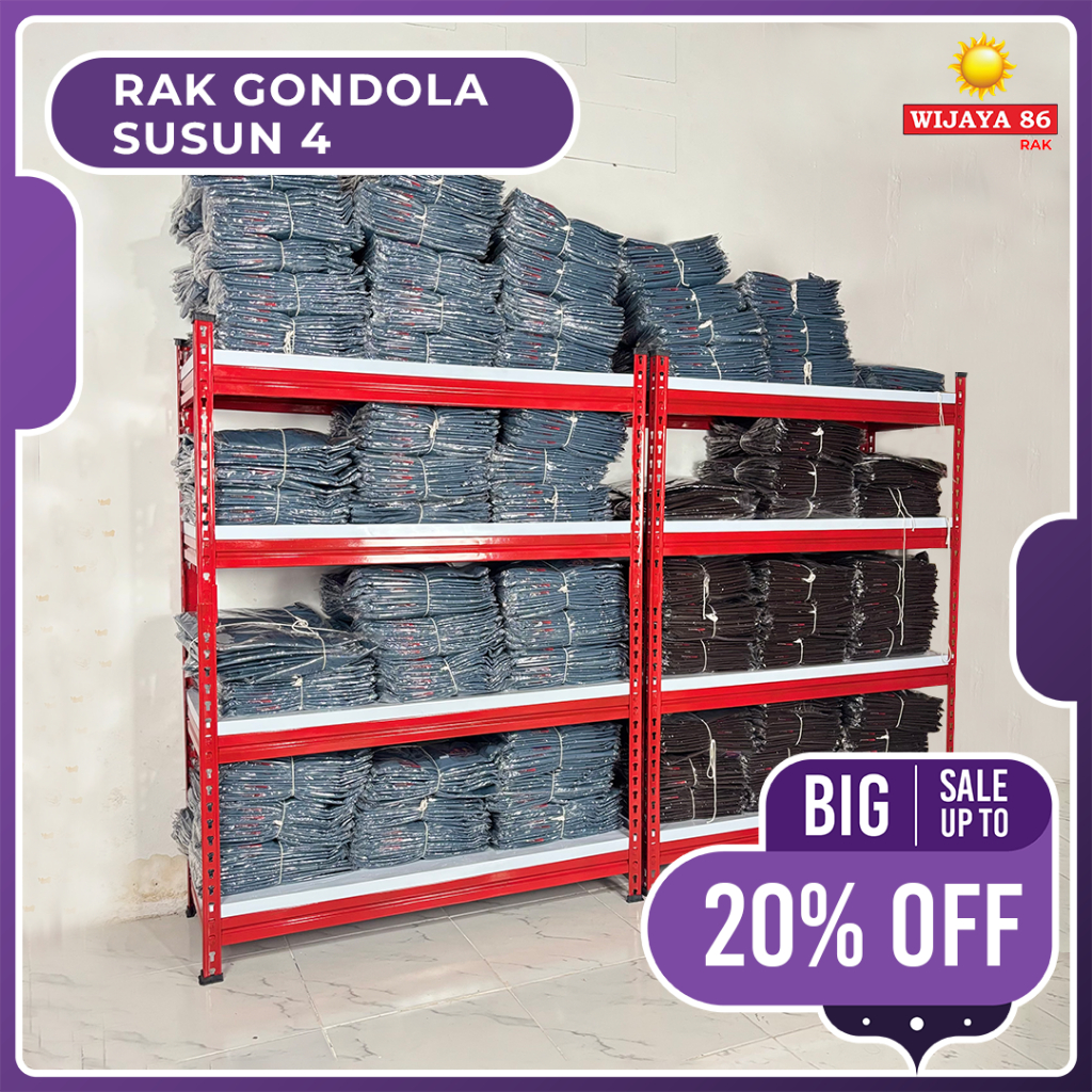 [100% BESI] RAK GONDOLA SUSUN 4 | RAK SERBAGUNA | RAK BESI SIKU