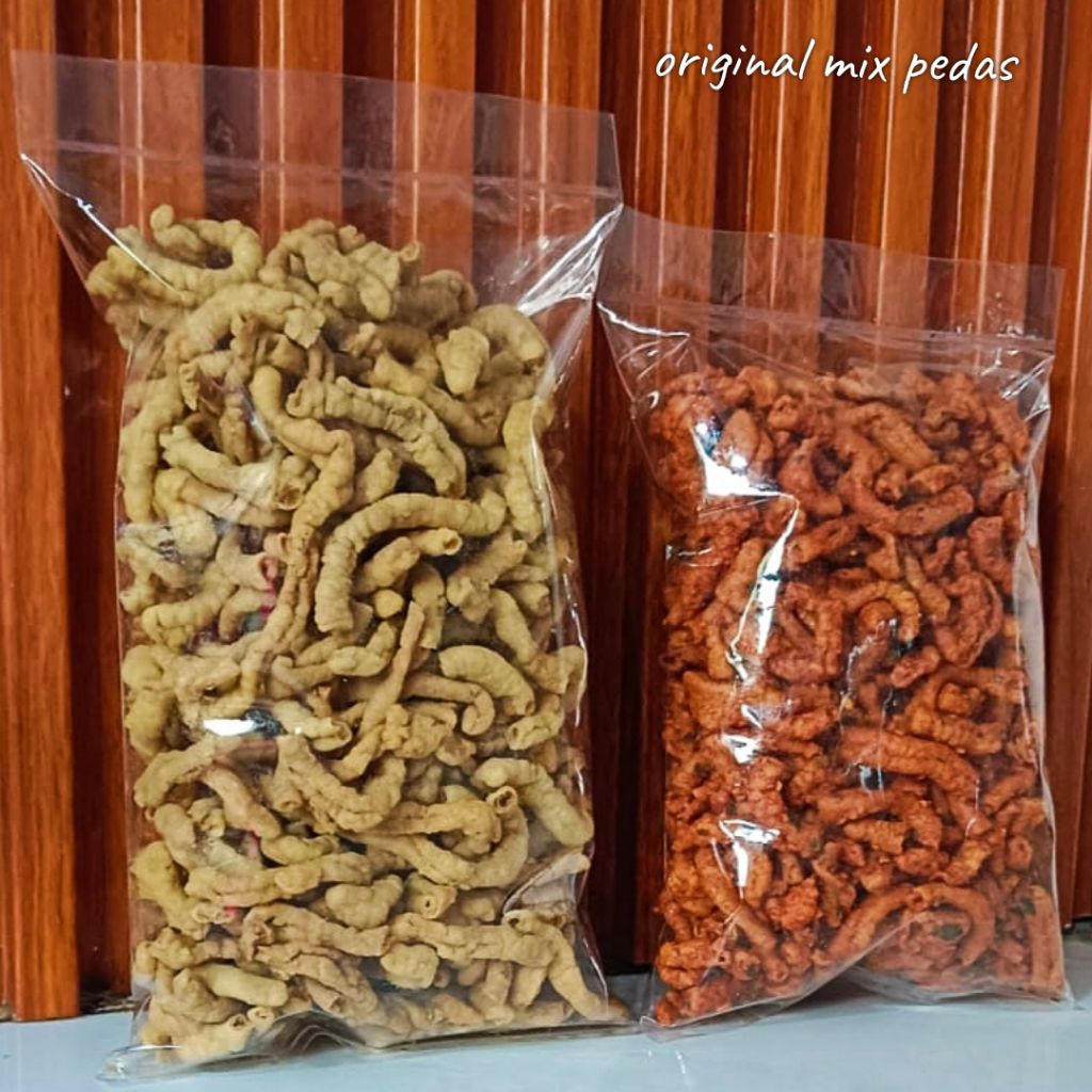 

Usus Ayam Crispy mix 500gr Original + 500gr Pedas Daun Jeruk – Camilan Renyah Gurih