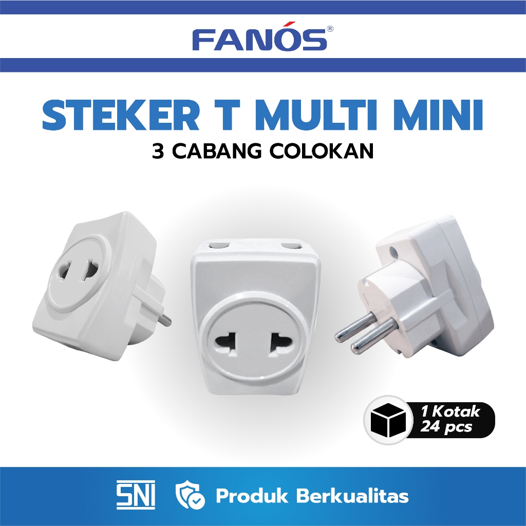 Fanos Steker T Multi Mini / Colokan Listrik T SNI