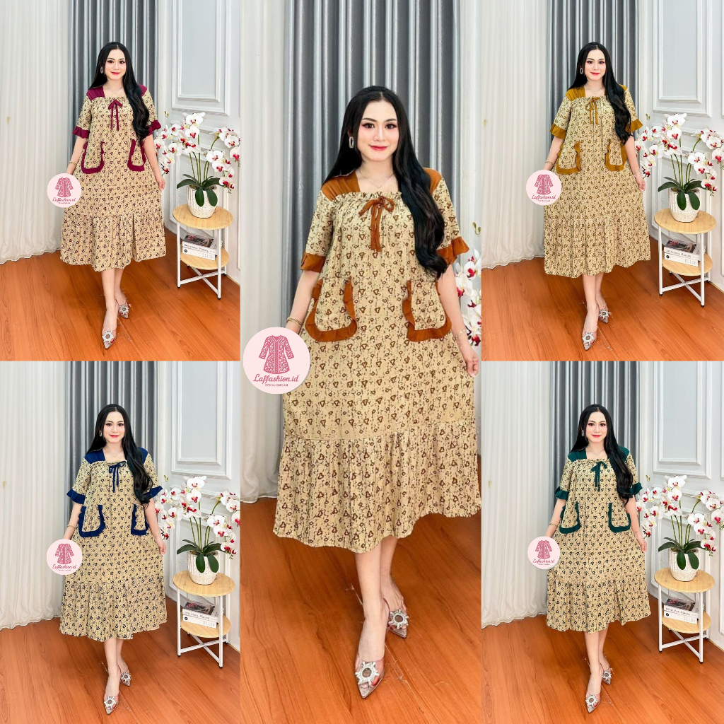 DASTER WANITA RAYON SUPER DASTER VIRAL DASTER ELSA LUNA BAJU TIDUR KERUT DADA / DASTER KERUT SAKU