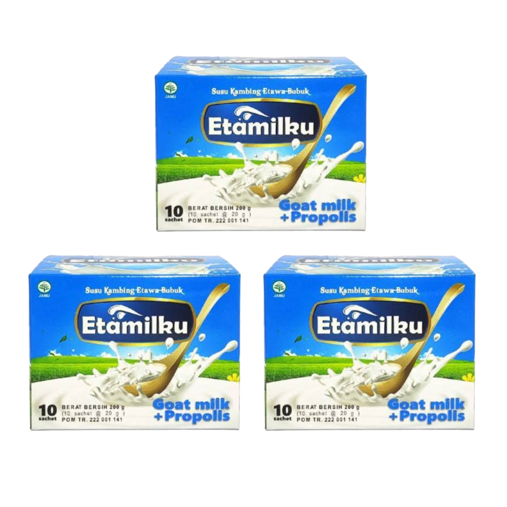 

3 BOX ETAMILKU susu kambing etawa bubuk plus propolis asli 100% original