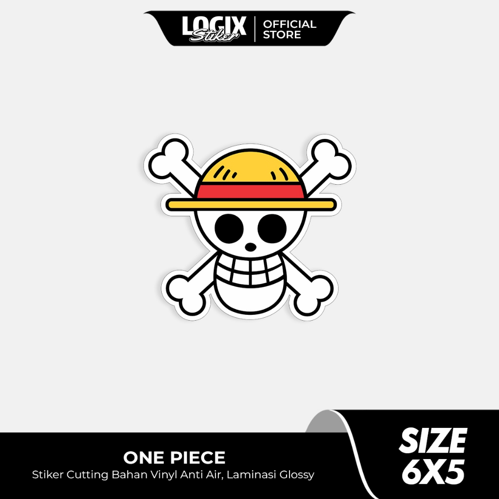 

ONE PIECE - Sticker Cutting Helm Laptop Hp Bahan Vinyl Premium Anti Air Glossy | LOGIX STIKER