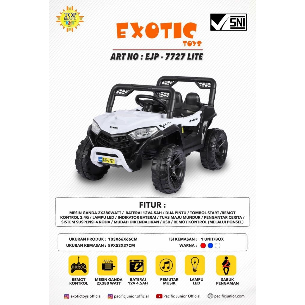 Mobilan Aki Jeep Exotic 7727 Baterai 12V