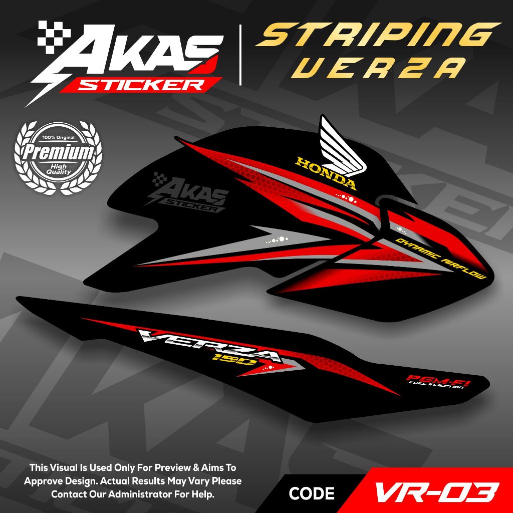 Striping Verza Variasi Custom Sticker Verza HOLOGRAM murah Kode VR03