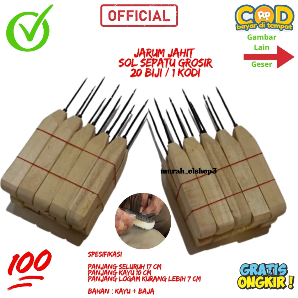 20 Biji Terlaris Grosir Jarum Sol Sepatu Sandal Jarum G