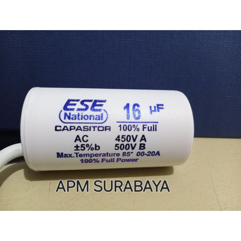KAPASITOR BULAT 16 UF KABEL PRESS ESE/ KAPASITOR MESIN/ KAPASITOR LISTRIK/ KAPASITOR/ KAPASITOR BULA